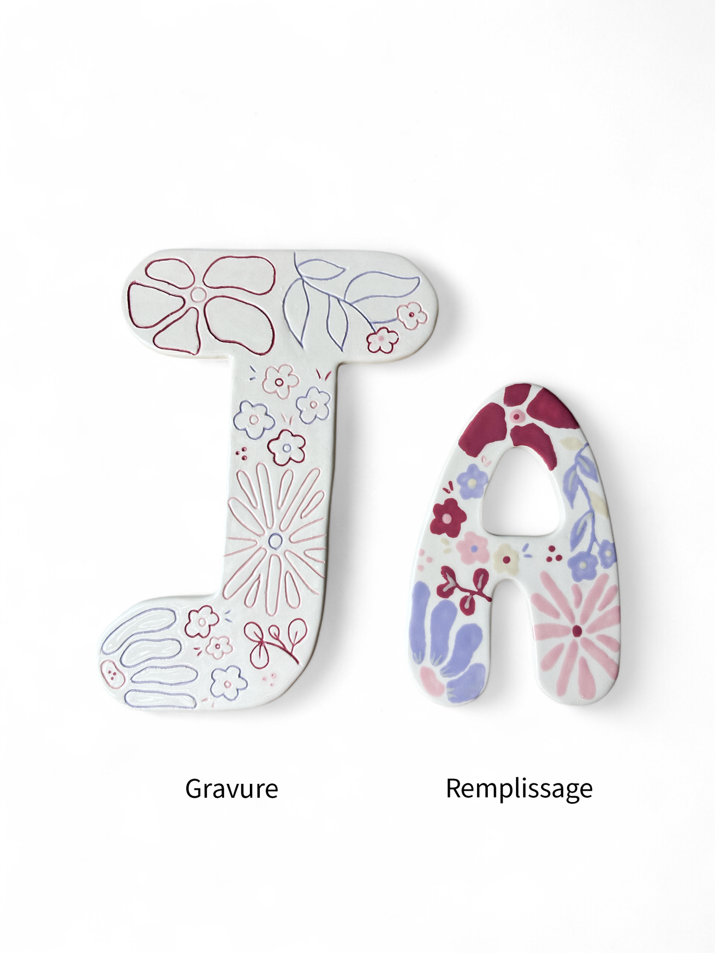 Grande Lettre en céramique - 100% personnalisable - décoration chambre d'enfant - lettre porte de chambre - cadeau de naissance - cadeau personnalisé - prénom personnalisé - décoration artisanale, unique et originale