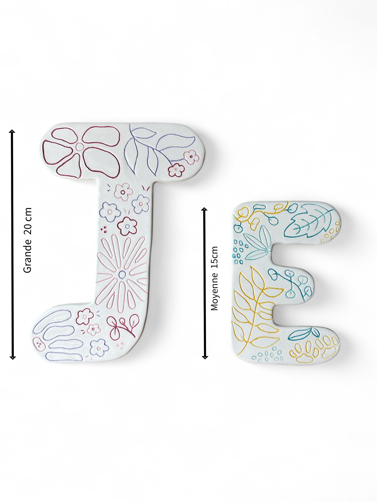 Grande Lettre en céramique - 100% personnalisable - décoration chambre d'enfant - lettre porte de chambre - cadeau de naissance - cadeau personnalisé - prénom personnalisé - décoration artisanale, unique et originale