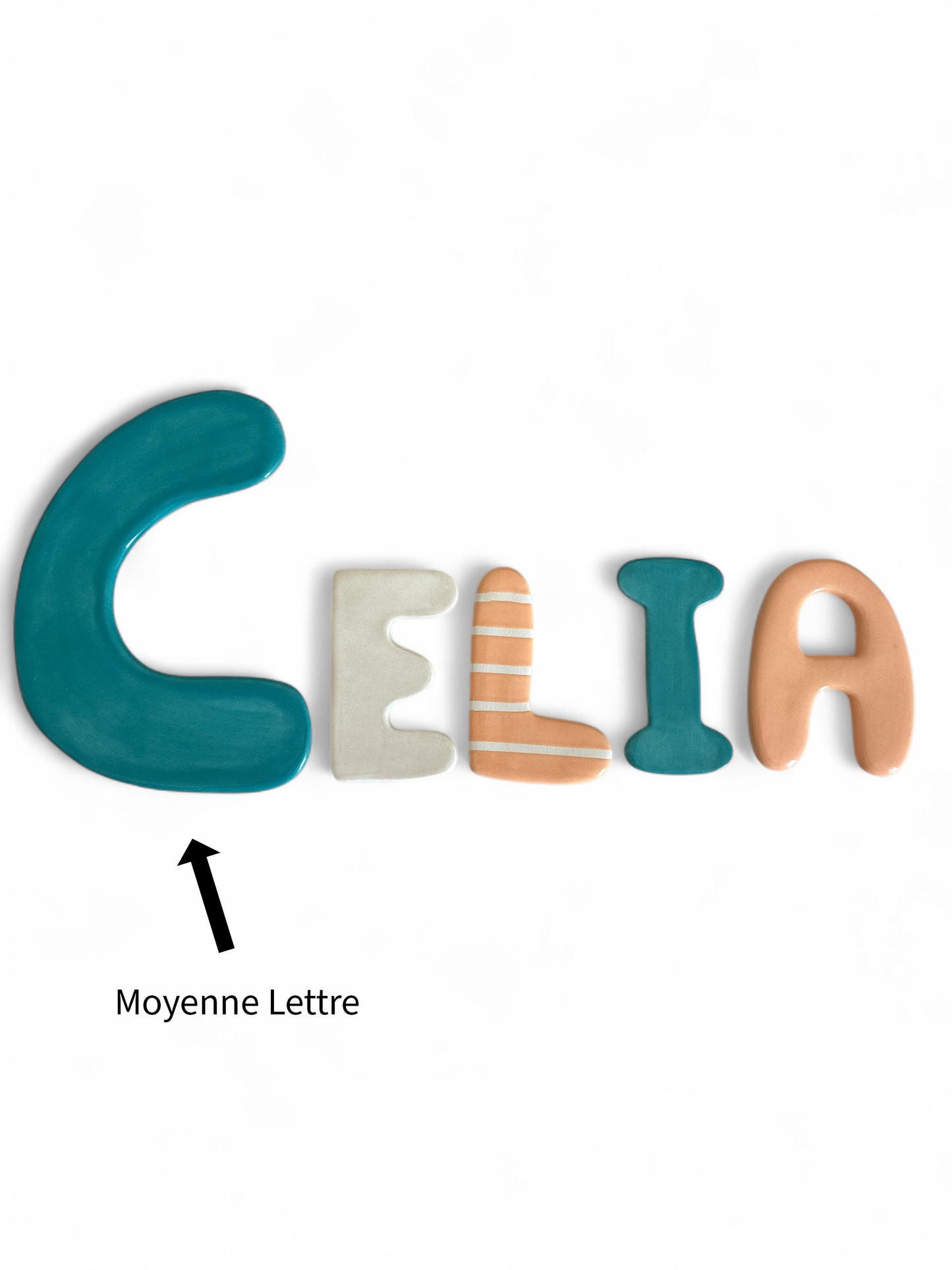 Grande lettre en céramique - Décoration murale artisanale - décoration chambre enfant - cadeau de naissance -prénom en céramique - prénom personnalisé