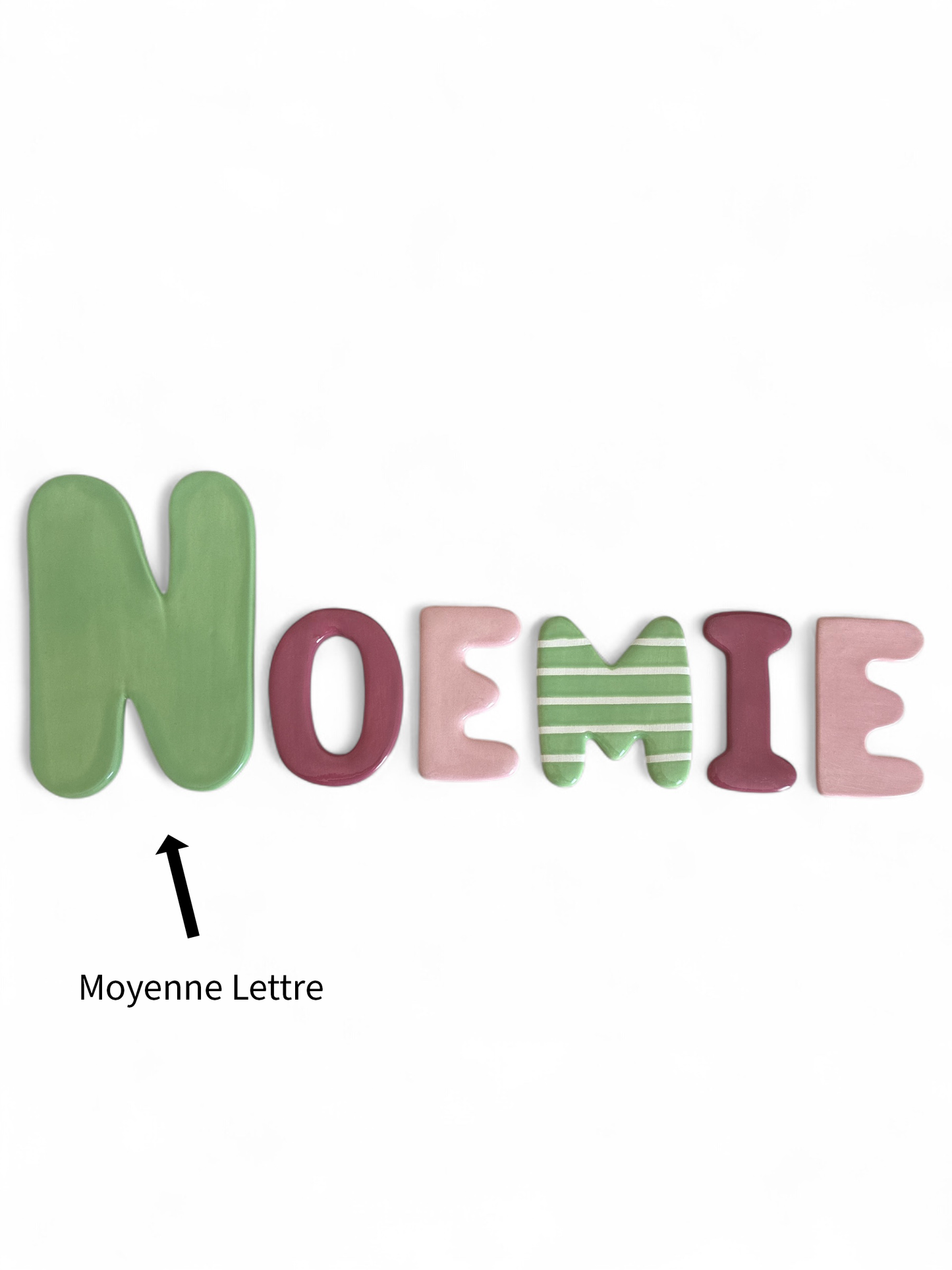 Grande lettre en céramique - Décoration murale artisanale - décoration chambre enfant - cadeau de naissance -prénom en céramique - prénom personnalisé