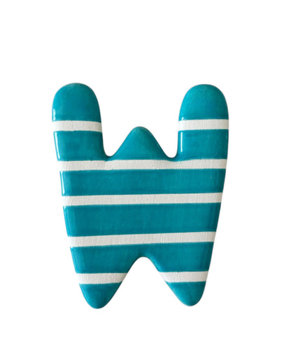Lettre W en céramique - décoration murale - prénom personnalisée - chambre enfant - cadeau naissance