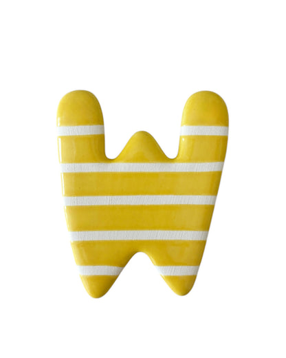 Lettre W en céramique - décoration murale - prénom personnalisée - chambre enfant - cadeau naissance