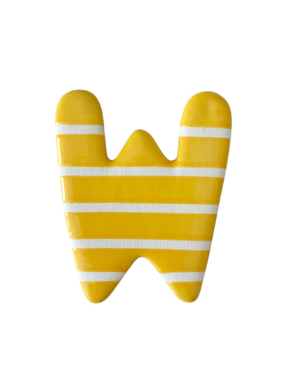 Lettre W en céramique - décoration murale - prénom personnalisée - chambre enfant - cadeau naissance