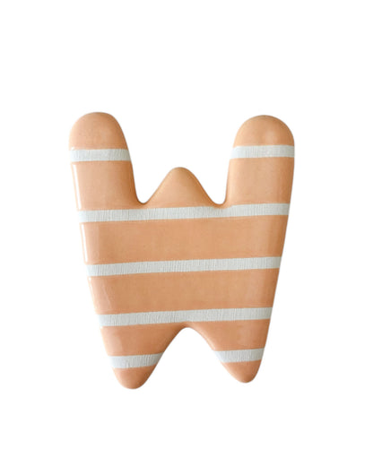 Lettre W en céramique - décoration murale - prénom personnalisée - chambre enfant - cadeau naissance