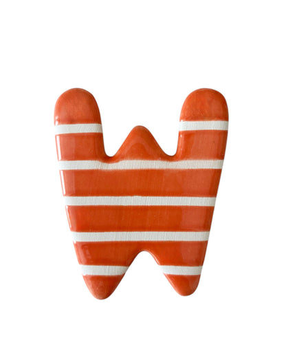 Lettre W en céramique - décoration murale - prénom personnalisée - chambre enfant - cadeau naissance