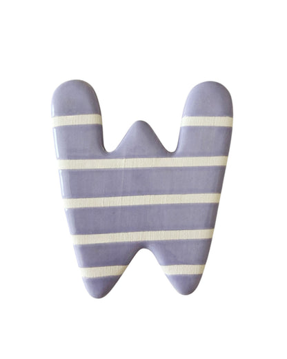 Lettre W en céramique - décoration murale - prénom personnalisée - chambre enfant - cadeau naissance