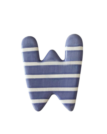 Lettre W en céramique - décoration murale - prénom personnalisée - chambre enfant - cadeau naissance