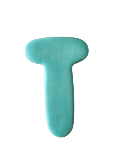 Lettre  T en céramique - décoration murale - prénom personnalisée - chambre enfant - cadeau naissance