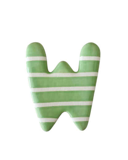 Lettre W en céramique - décoration murale - prénom personnalisée - chambre enfant - cadeau naissance